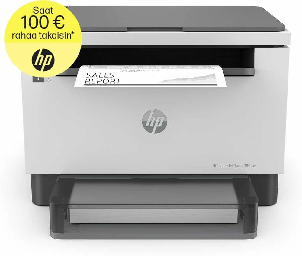 Hewlett Packard (HP) HP LaserJet Tank 1604w AIO All-in-One Spausdintuvas - A4 Mono lazerinis, Print/Copy/Scan, Wifi, 23ppm, 250-2500 pages per men (pakeičia Neverstop)
