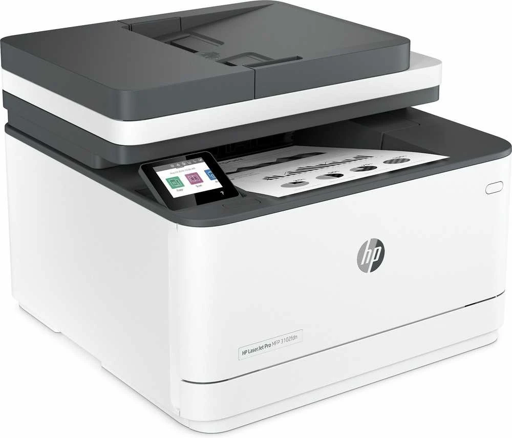 Hewlett Packard (HP) HP LaserJet Pro MFP 3102fdn AIO All-in-One Spausdintuvas - A4 Mono lazerinis, Spausdinti/Kopijuoti/Skenuoti/Faksas, Automatinis dokumentų tiektuvas, Auto-Duplex, LAN, 33ppm, 350-2500 puslapių per mėnesį M227fdn)