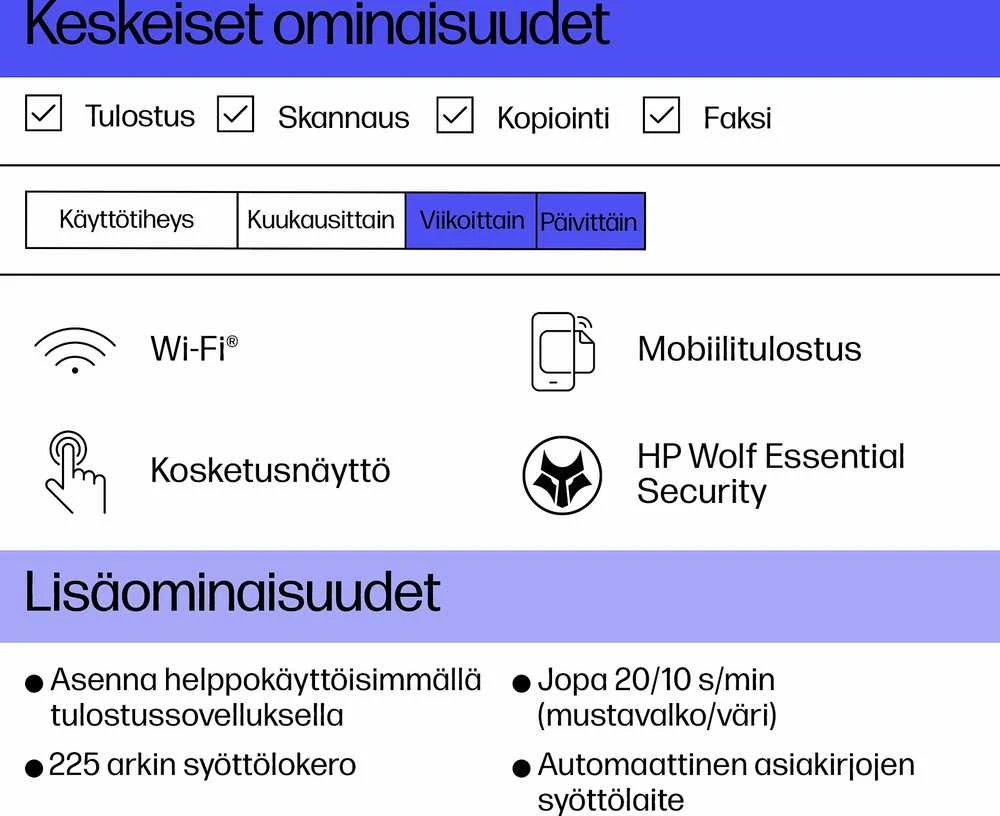 Spausdintuvas „HP OfficeJet Pro 8124e All-in-One“ – mustesuihkutulostinas