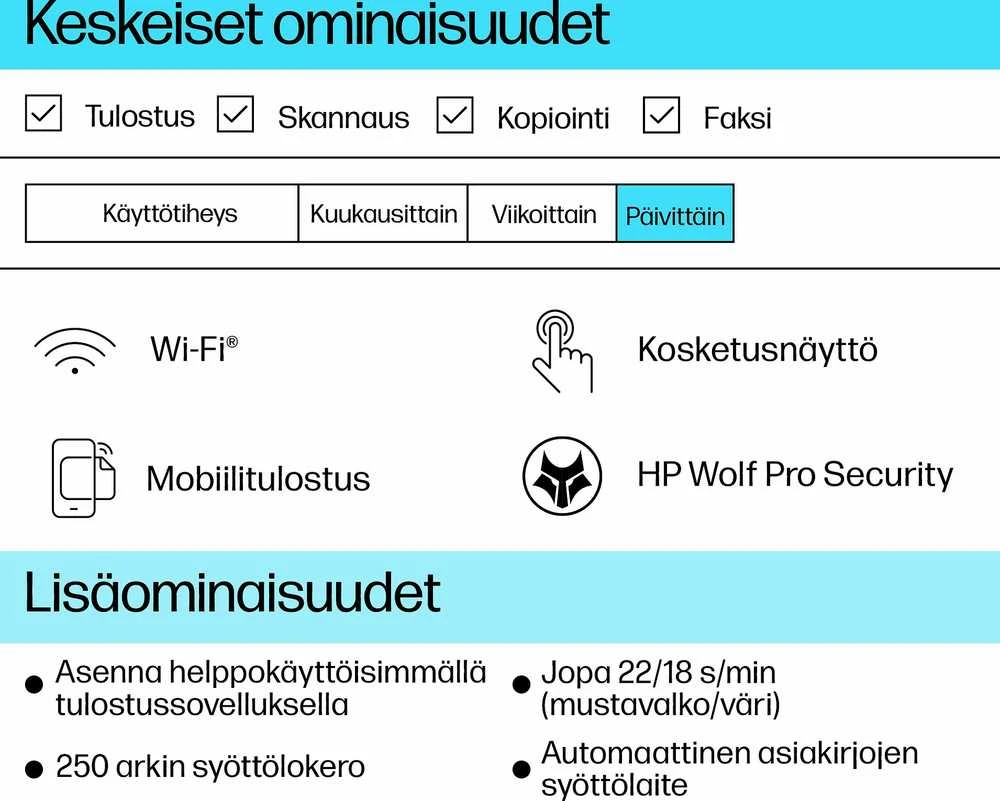 HP OfficeJet Pro 9122e daugiafunkcis spausdintuvas, Terminis rašalinis spausdintuvas, Spalvotas spausdinimas, 4800 x 1200 DPI, A4, Tiesioginis spausdinimas, Pilkas