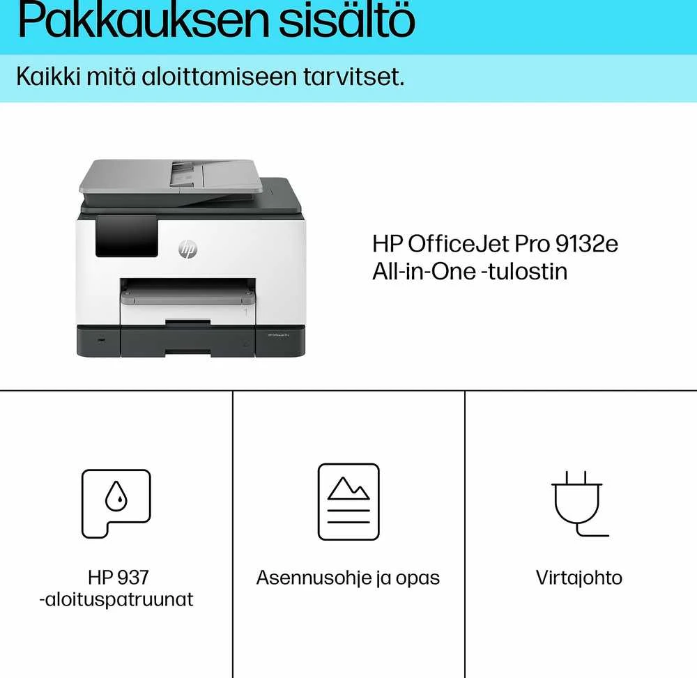 HP Officejet Pro 9132e daugiafunkcis daugiafunkcis spausdintuvas, spalvotas, A4 formato rašalinis spausdintuvas
