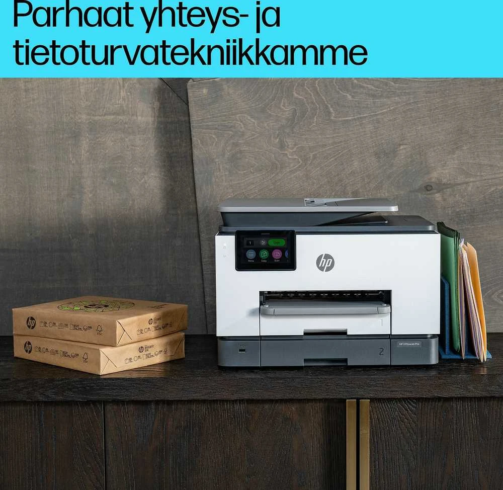 Hewlett Packard (HP) HP OfficeJet Pro 9720e HP+ plataus formato „AiO“ daugiafunkcis spausdintuvas Spausdintuvas - A3/A4 spalvotas rašalinis, spausdinimas / kopijavimas / nuskaitymas, automatinis dokumentų tiektuvas, automatinis dvipusis spausdinimas, LAN, Wifi, 22 psl./min., 250–1500 puslapių per mėnesį (pakeičia OfficeJet Pro 7720)