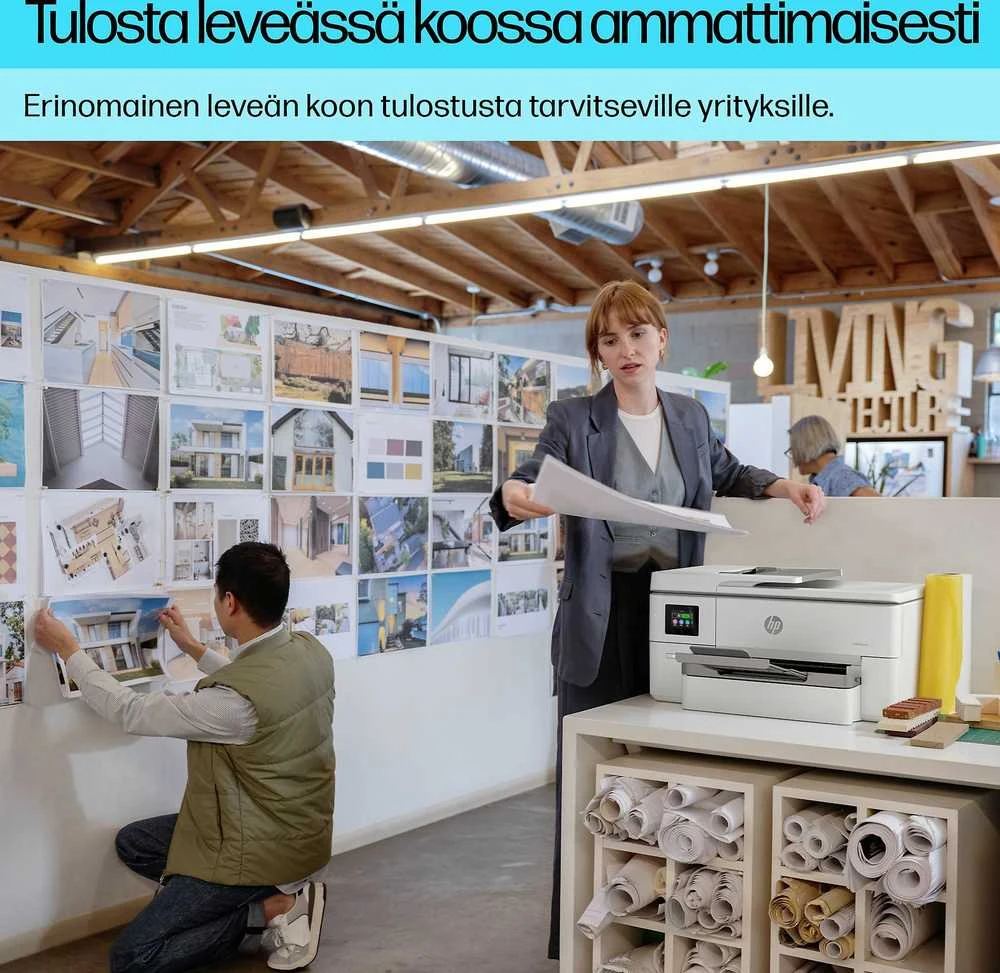 Hewlett Packard (HP) HP OfficeJet Pro 9720e HP+ plataus formato „AiO“ daugiafunkcis spausdintuvas Spausdintuvas - A3/A4 spalvotas rašalinis, spausdinimas / kopijavimas / nuskaitymas, automatinis dokumentų tiektuvas, automatinis dvipusis spausdinimas, LAN, Wifi, 22 psl./min., 250–1500 puslapių per mėnesį (pakeičia OfficeJet Pro 7720)