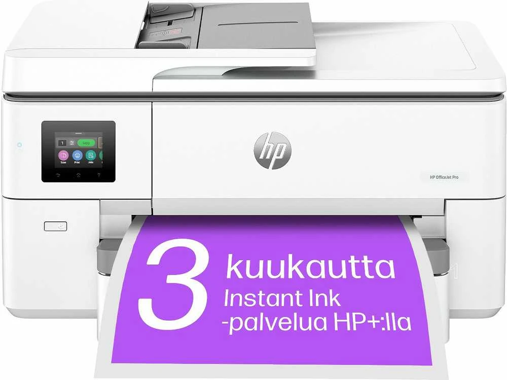 Hewlett Packard (HP) HP OfficeJet Pro 9720e HP+ plataus formato „AiO“ daugiafunkcis spausdintuvas Spausdintuvas - A3/A4 spalvotas rašalinis, spausdinimas / kopijavimas / nuskaitymas, automatinis dokumentų tiektuvas, automatinis dvipusis spausdinimas, LAN, Wifi, 22 psl./min., 250–1500 puslapių per mėnesį (pakeičia OfficeJet Pro 7720)