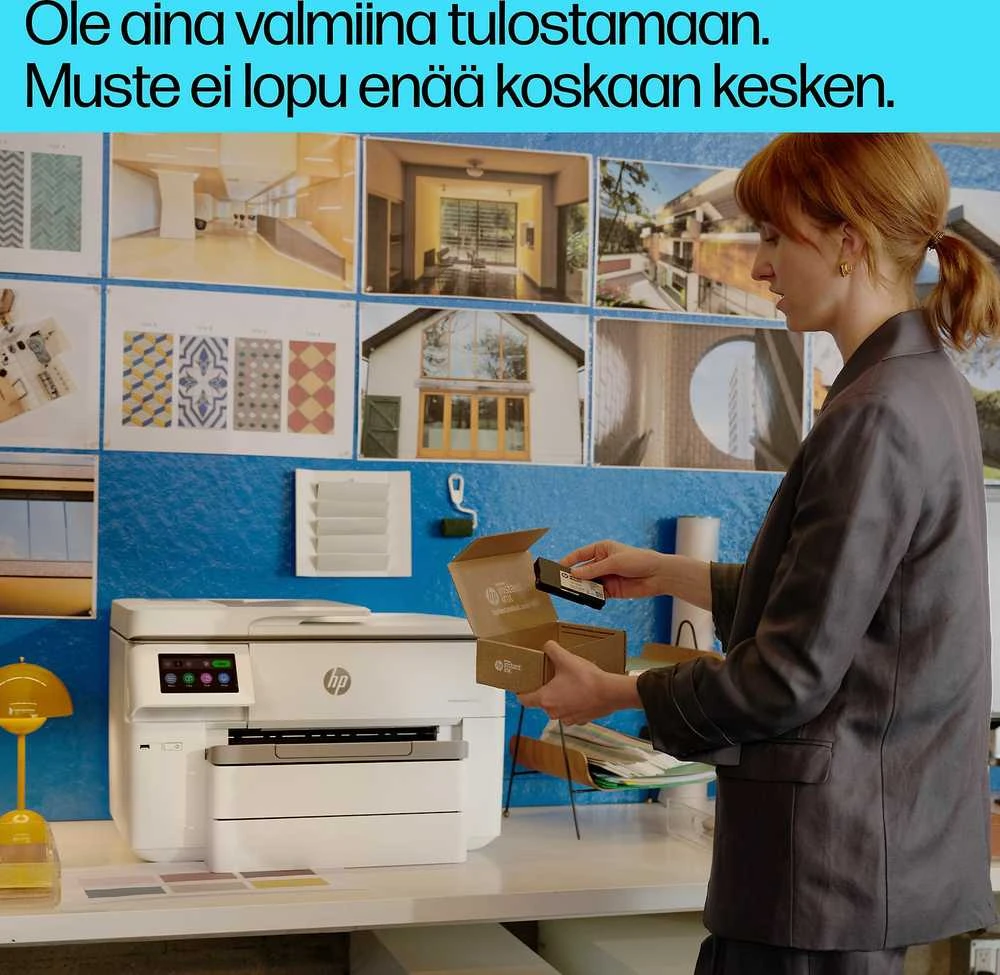 Hewlett Packard (HP) HP OfficeJet Pro 9730e HP+ plataus formato AiO All-in-One Spausdintuvas - A3/A4 spalvotas rašalas, spausdinimas/kopijavimas/nuskaitymas, automatinis dokumentų tiektuvas, automatinis dvipusis, du dėklai, LAN, Wifi, 22 psl. per mėnesį, 250-1500 puslapių (pakeičia OfficeJet Pro 7740)