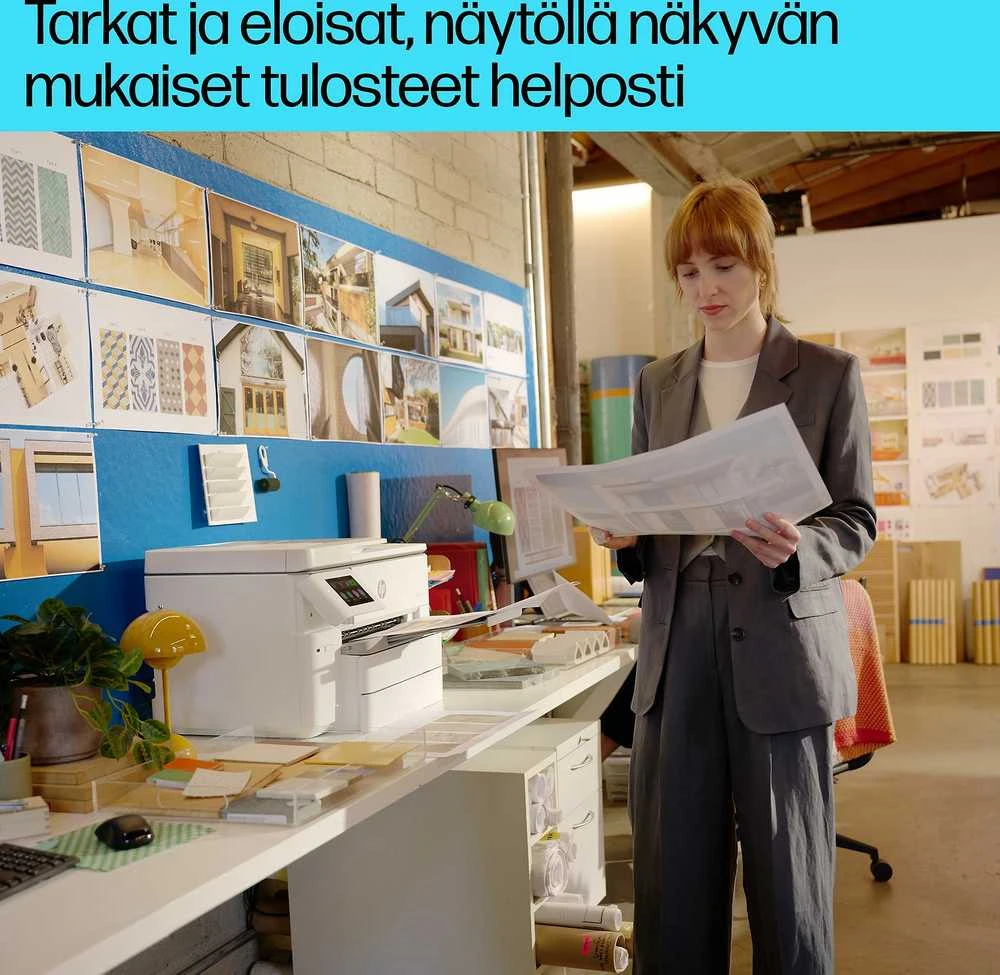 Hewlett Packard (HP) HP OfficeJet Pro 9730e HP+ plataus formato AiO All-in-One Spausdintuvas - A3/A4 spalvotas rašalas, spausdinimas/kopijavimas/nuskaitymas, automatinis dokumentų tiektuvas, automatinis dvipusis, du dėklai, LAN, Wifi, 22 psl. per mėnesį, 250-1500 puslapių (pakeičia OfficeJet Pro 7740)