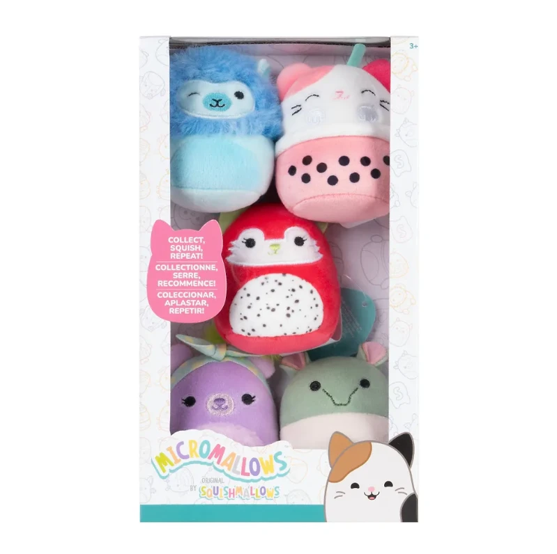 SQUISHMALLOWS Pliušinių žaislų rinkinys 5 vnt., ~6 cm