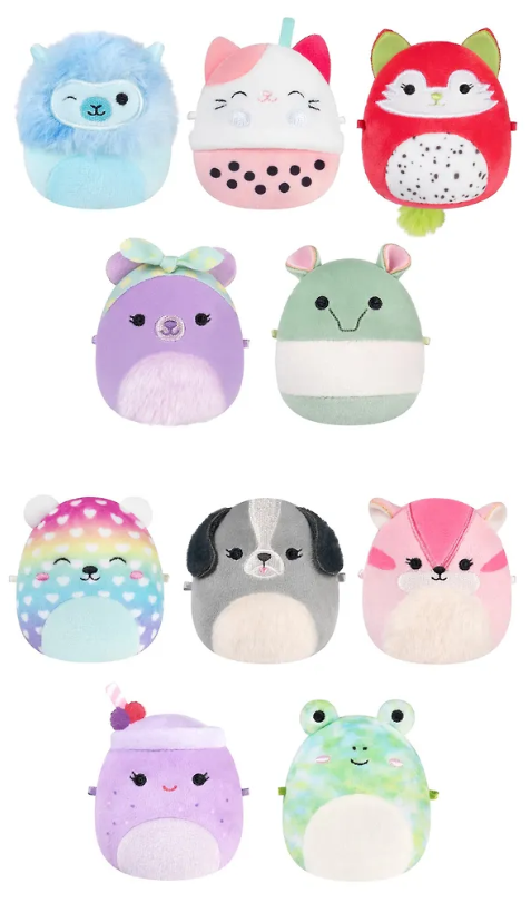 SQUISHMALLOWS Pliušinių žaislų rinkinys 5 vnt., ~6 cm aprašymas - Prekės nuotrauka