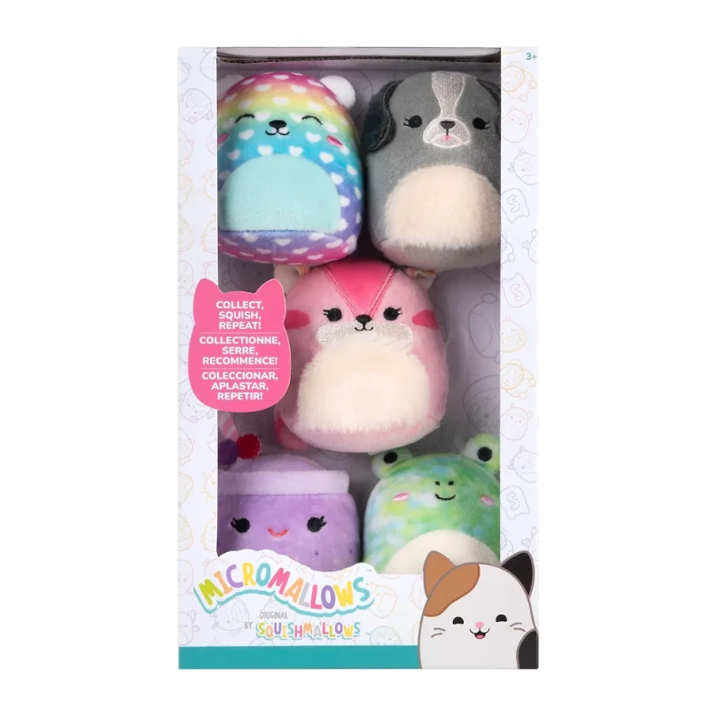SQUISHMALLOWS Pliušinių žaislų rinkinys 5 vnt., ~6 cm
