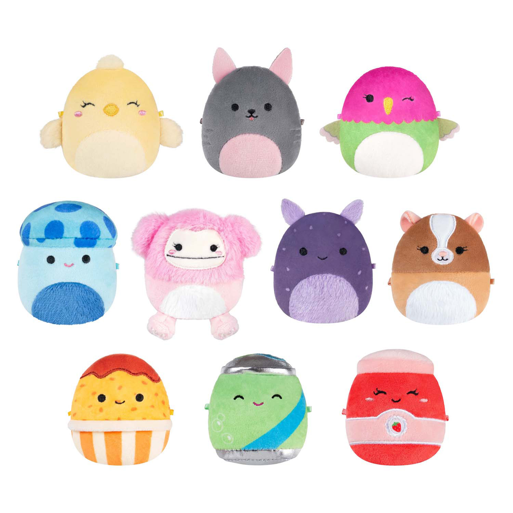 SQUISHMALLOWS Pliušinių žaislų rinkinys, 6 cm, 10 vnt. aprašymas - Prekės nuotrauka