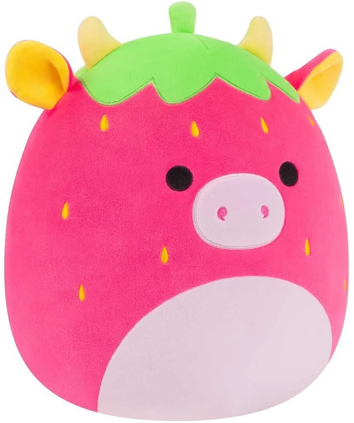 SQUISHMALLOWS Pliušinis žaislas - Braškinė karvytė, 30 cm aprašymas - Prekės nuotrauka