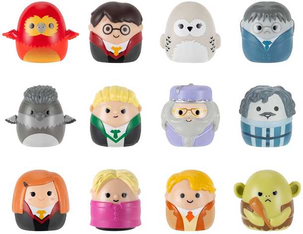 SQUISHMALLOWS SQUISH-A-LONGS kolekcinės figūrėlės - Haris Poteris, 12 vnt., 2,5 cm aprašymas - Prekės nuotrauka