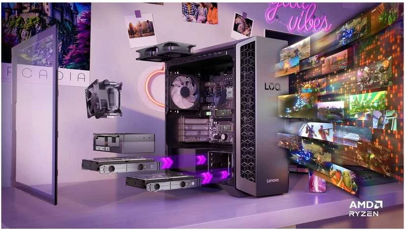 Stacionarus kompiuteris Lenovo LOQ | 26ADR10 | Desktop | Tower | AMD Ryzen 7 | 8745HX | 16 GB | SODIMM DDR5 | NVIDIA GeForce RTX 5050 | Optinio disko nėra | No keyboard | Windows 11 Home | Garantija 24 mėn.