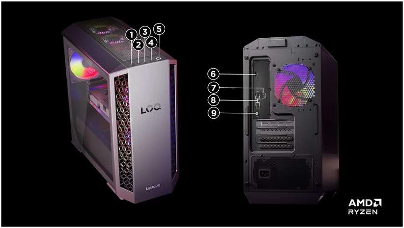 Stacionarus kompiuteris Lenovo LOQ | 26ADR10 | Desktop | Tower | AMD Ryzen 7 | 8745HX | 16 GB | SODIMM DDR5 | NVIDIA GeForce RTX 5050 | Optinio disko nėra | No keyboard | Windows 11 Home | Garantija 24 mėn.