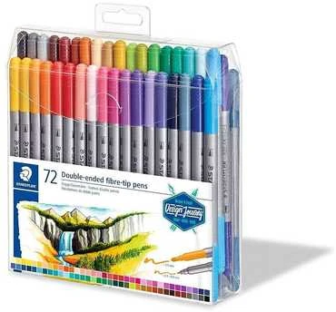 Flomasteriai STAEDTLER, dvipusiai, 72 vnt.