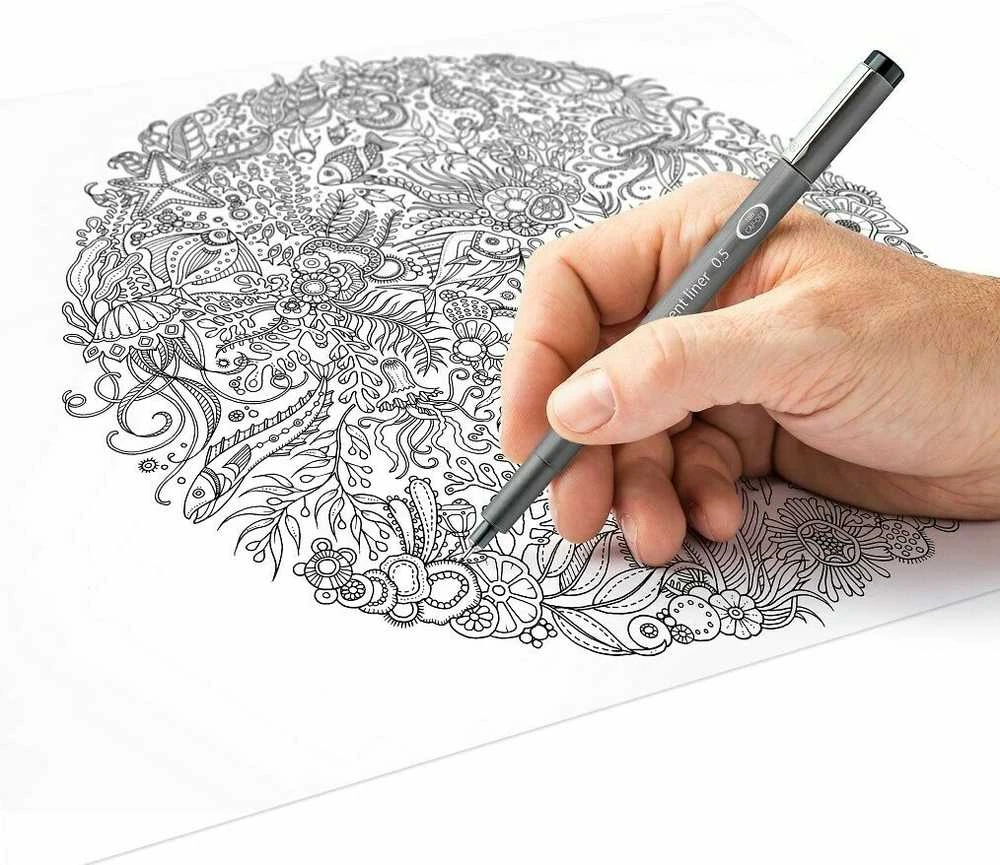 Braižiklis Staedtler PigmentLiner, rinkinyje 6 skirtingi pločiai
