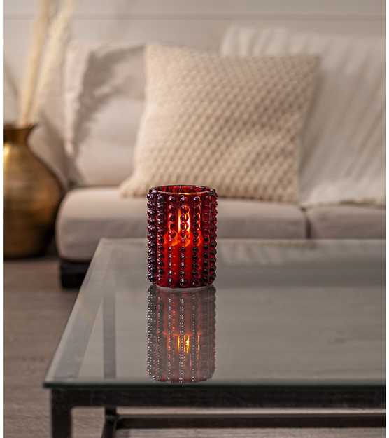 Star Trading Flamme Dotty LED-kynttilä, punainen, 12,5 cm