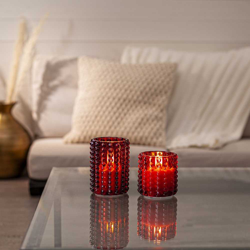 Star Trading Flamme Dotty LED-kynttilä, punainen, 12,5 cm