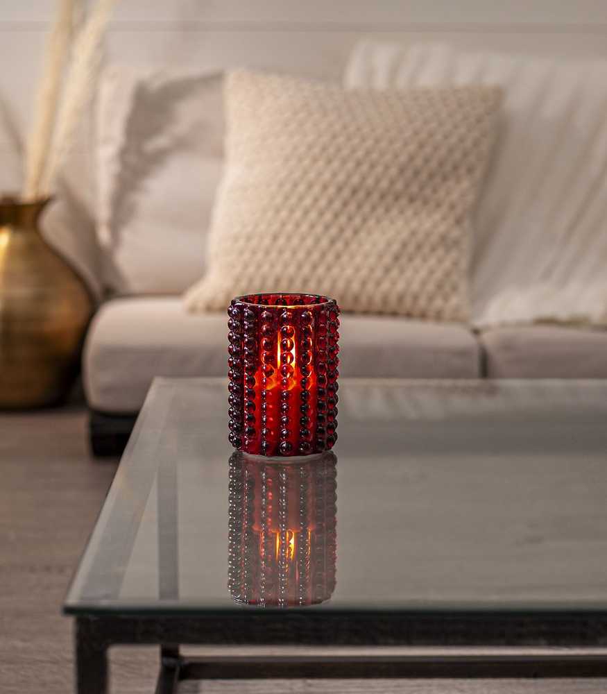 Star Trading Flamme Dotty LED-kynttilä, punainen, 12,5 cm