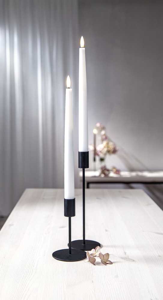 Star Trading Flamme Slim LED-antiikkikynttilä, 2 kpl, 28cm, valkoinen