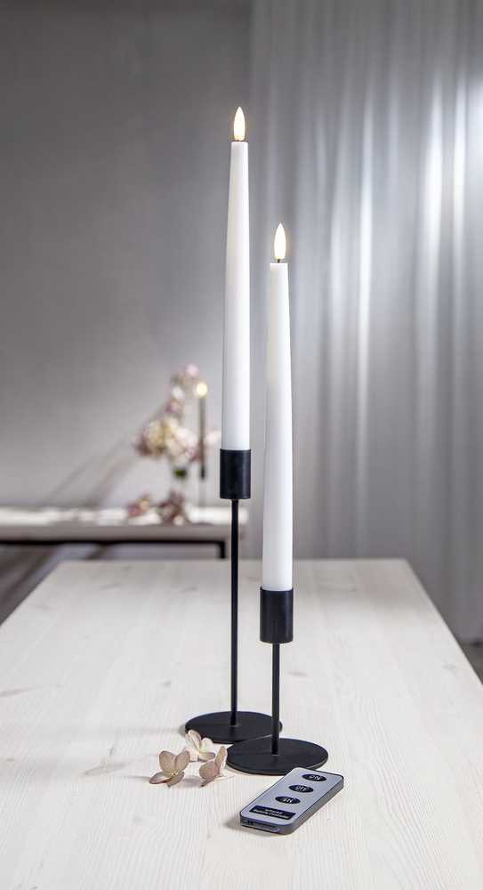 Star Trading Flamme Slim LED-antiikkikynttilä, 2 kpl, 28cm, valkoinen