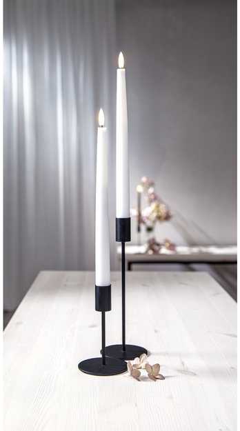 Star Trading Flamme Slim LED-antiikkikynttilä, 2 kpl, 28cm, valkoinen