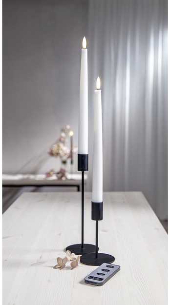 Star Trading Flamme Slim LED-antiikkikynttilä, 2 kpl, 28cm, valkoinen