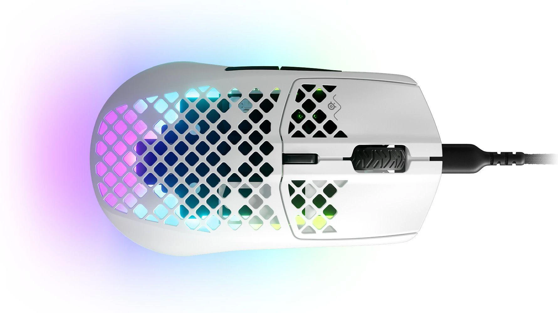 Žaidimų pelė SteelSeries Aerox 3 Snow 2022, Baltos spalvos