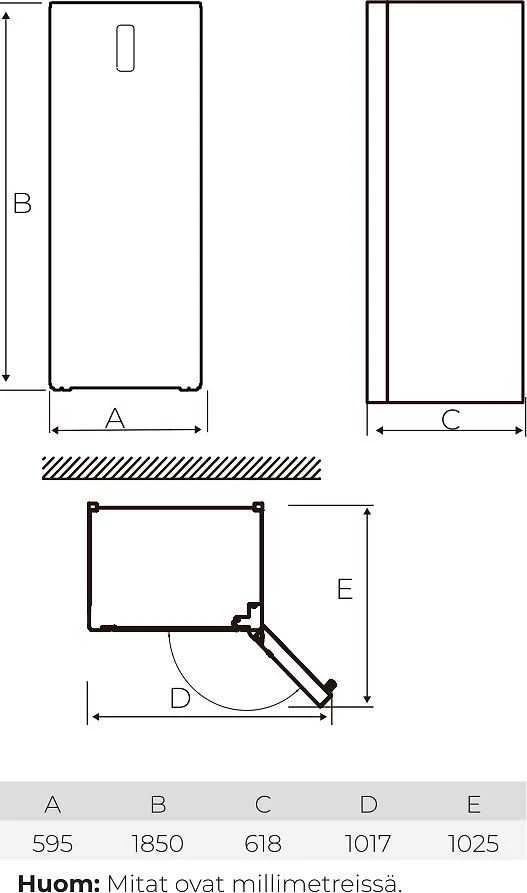 Šaldytuvas Ströme HS-481LWEN/IX jääkaappi, Inox