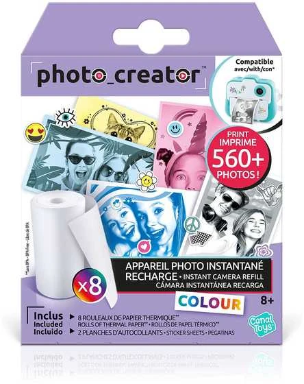 Studio Creator Canal Toys „Photo Creator“ fotopopieriaus papildymo rinkinys, papildomi spalvoto popieriaus ritinėliai, 8 vnt.