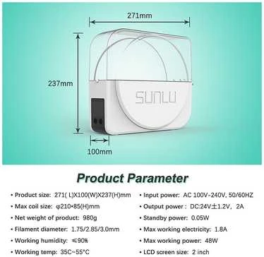 SUNLU FilaDryer S1 Plus -filamenttikuivuri