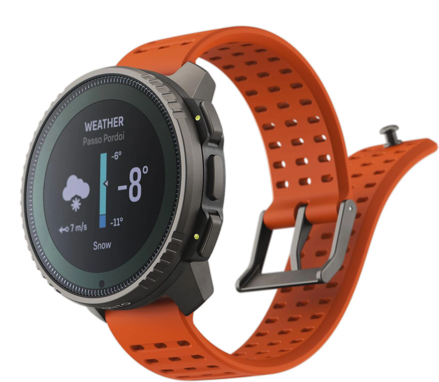 Išmanusis laikrodis Suunto Vertical Titanium Solar Canyon, Titano spalvos korpusas su oranžinės spalvos dirželiu