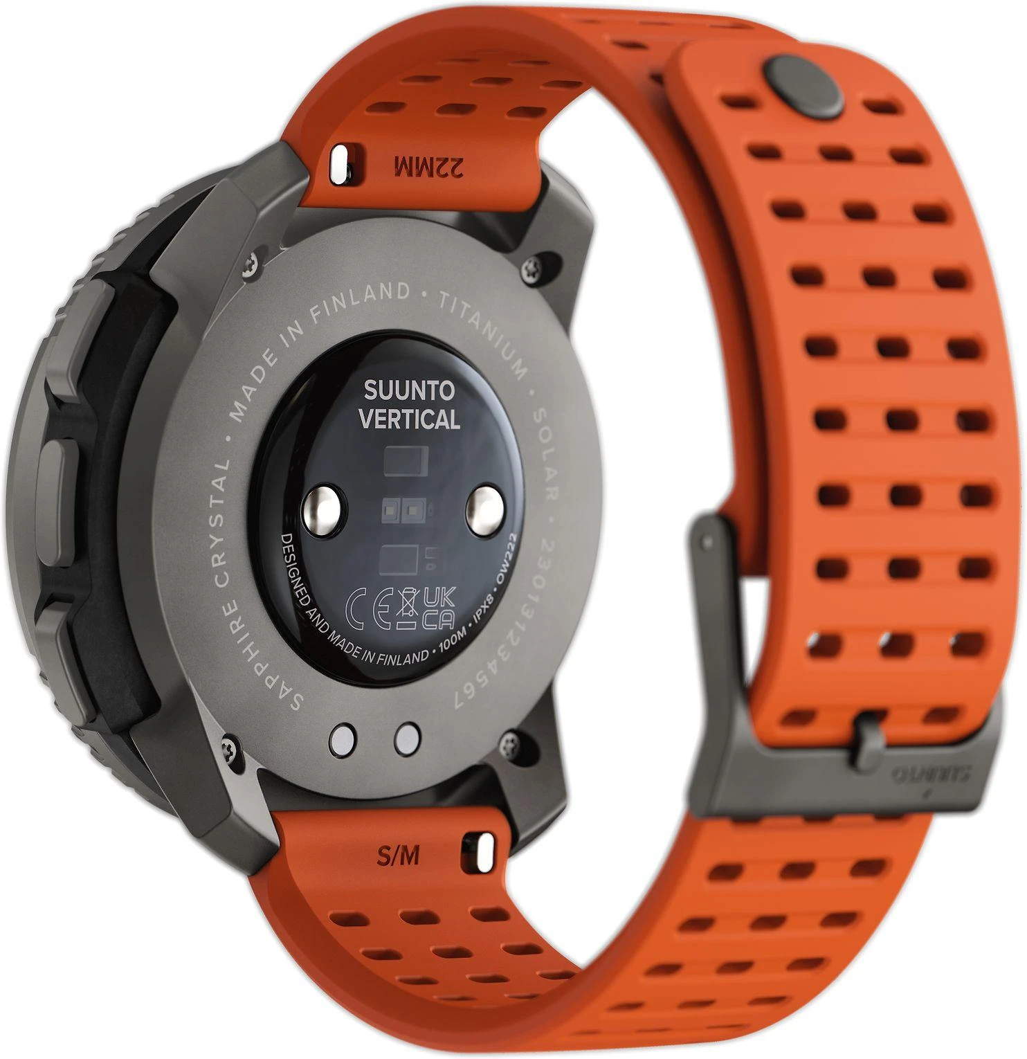 Išmanusis laikrodis Suunto Vertical Titanium Solar Canyon, Titano spalvos korpusas su oranžinės spalvos dirželiu