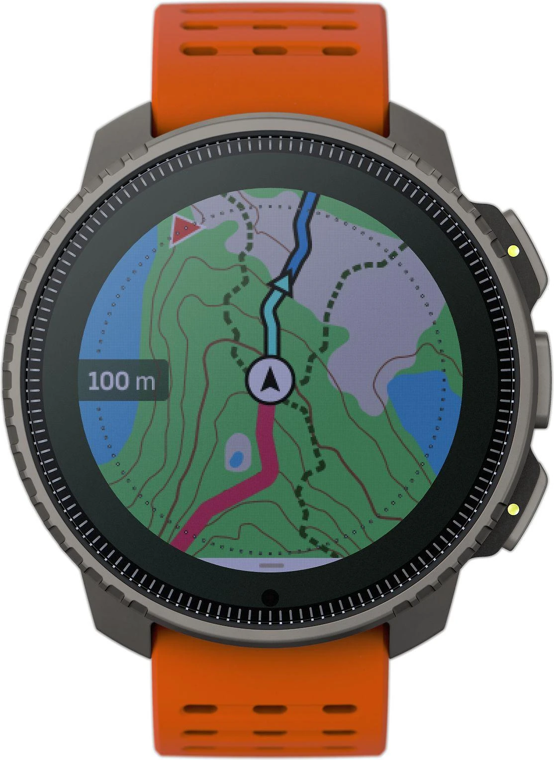 Išmanusis laikrodis Suunto Vertical Titanium Solar Canyon, Titano spalvos korpusas su oranžinės spalvos dirželiu