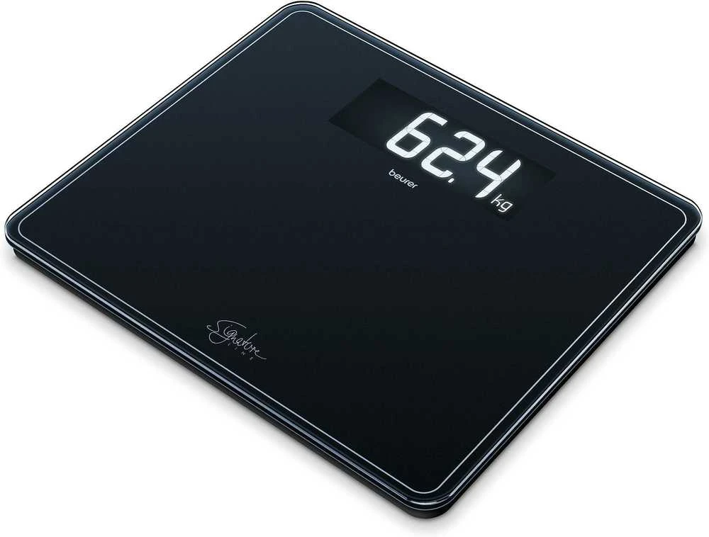 BEURER GS 410 juodas Svarstyklės szklana juoda su wyświetlaczem XXL