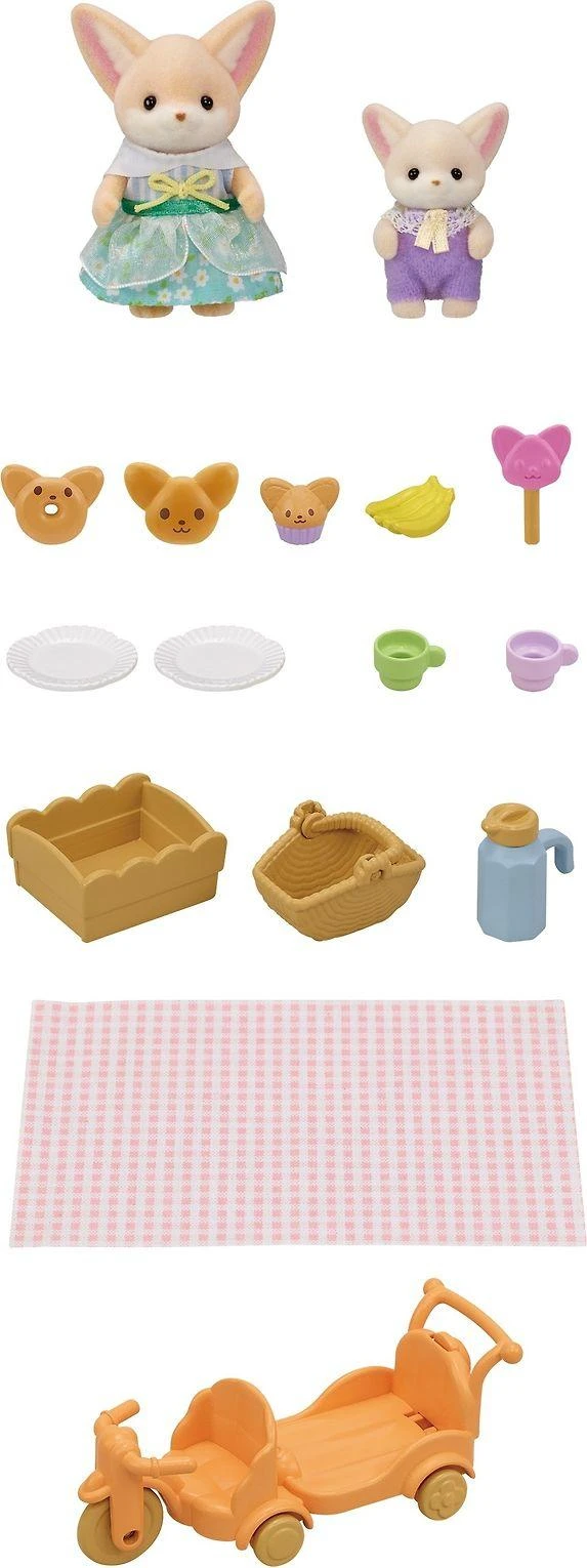 Sylvanian Families Epoch Figūrėlės lapiukų šeimyna su pikniko aksesuarais