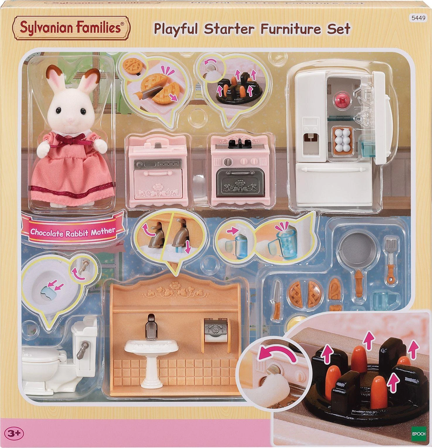 „Sylvanian Families“ – žaismingas pradedančiųjų baldų komplektas (5449)