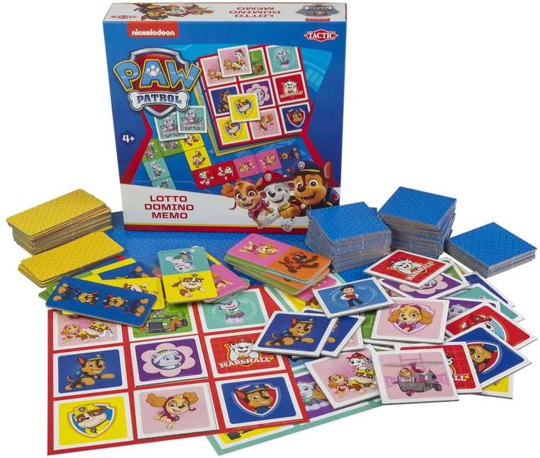 „Tactic PAW Patrol“ 3 viename: Memo, Lotto, Domino, 4 metai