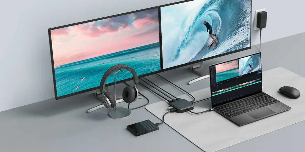 Targus Hiper | HyperDrive USB4 8K / Dvigubas 4K mobilusis dokas su 100 W PD galia | Ethernet LAN (RJ-45) jungtys 1 | DisplayPorts kiekis 1 | HDMI jungtys kiekis 1