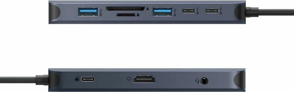 HyperDrive Next USB-C-Hubi, 10 porttia, muistikortinlukijat, keskiyön sininen