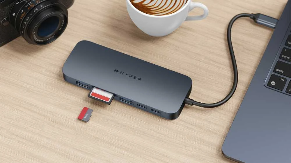 HyperDrive Next USB-C-Hubi, 11 porttia, muistikortinlukijat, keskiyön sininen