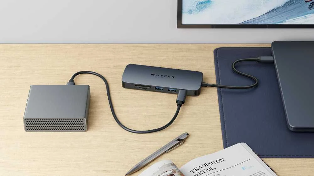 Hiper | „HyperDrive Next 8 Port“ USB-C šakotuvas, 140 W | Ethernet LAN (RJ-45) jungtys 1 | HDMI jungtys kiekis 1