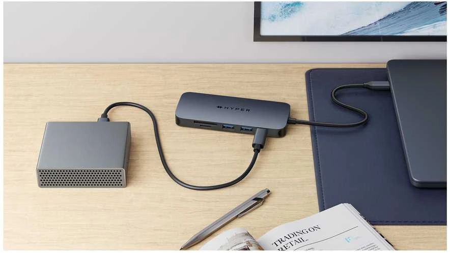 Hiper | „HyperDrive Next 8 Port“ USB-C šakotuvas, 140 W | Ethernet LAN (RJ-45) jungtys 1 | HDMI jungtys kiekis 1