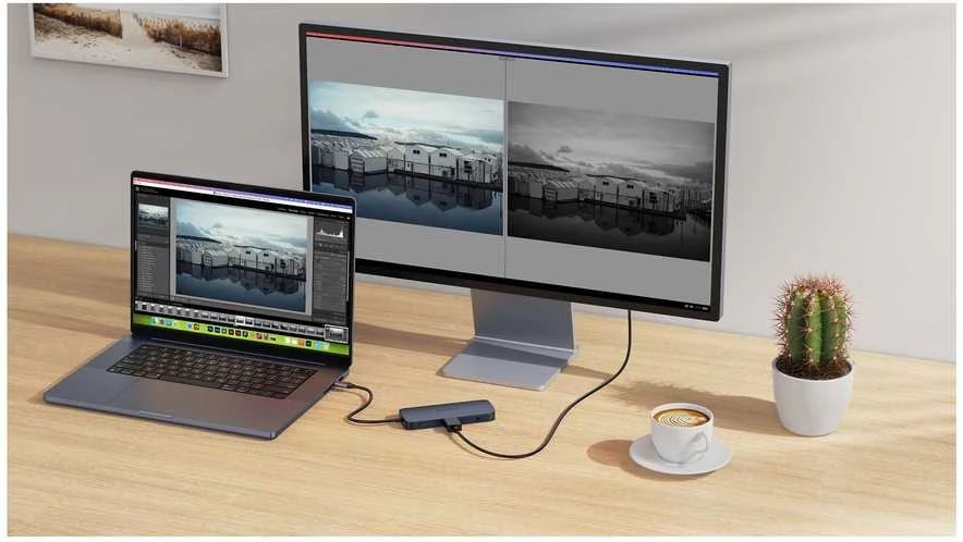 HyperDrive Next USB-C-Hubi, 10 porttia, muistikortinlukijat, keskiyön sininen