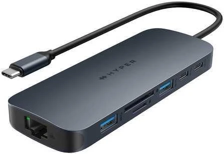 HyperDrive Next USB-C-Hubi, 11 porttia, muistikortinlukijat, keskiyön sininen