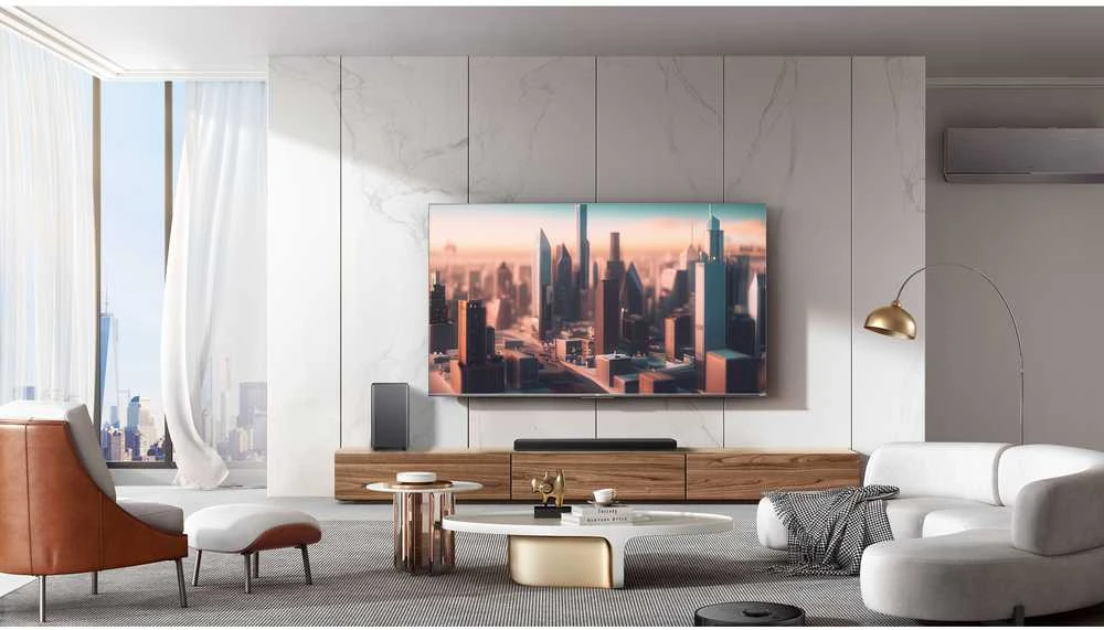 Namų kino sistema TCL S S55H 2.1 klasės kanalų garso juosta su „Dolby Atmos“, belaidžiu žemųjų dažnių garsiakalbiu ir „Bluetooth“ muzikos transliacija