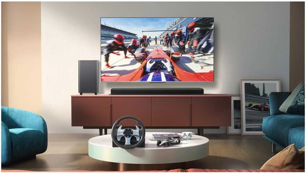 Namų kino sistema TCL S S55H 2.1 klasės kanalų garso juosta su „Dolby Atmos“, belaidžiu žemųjų dažnių garsiakalbiu ir „Bluetooth“ muzikos transliacija