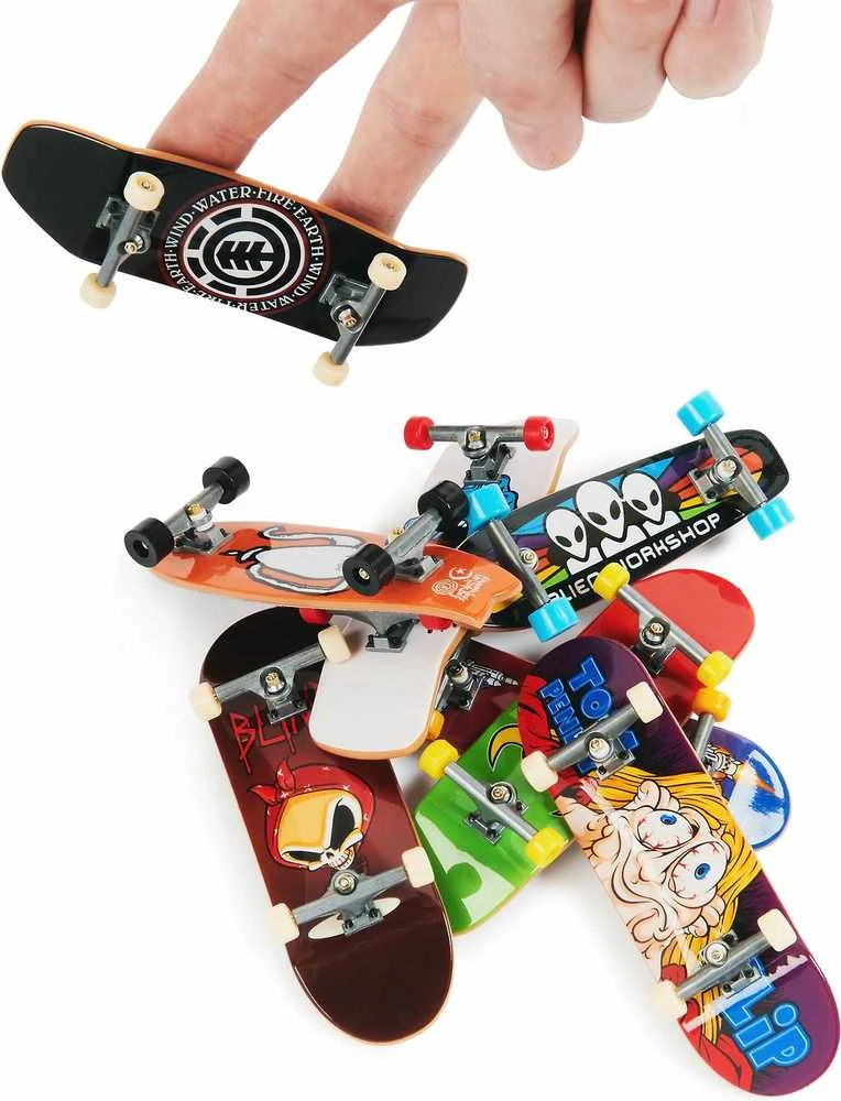 Spin Master „Tech Deck Rinkinys“ spalvingos grifinės riedlentės, 8 vnt. riedlenčių rinkinys, „tech deck“, vyruko figūrėlė