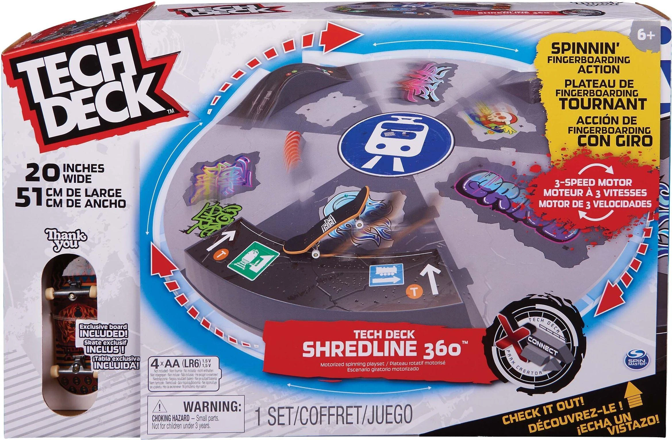 Spin Master Grifo besisukanti rampa „Shredline“ 360 laipsnių kampu, 51 cm + „Riedlente Thank You Tech“ denis