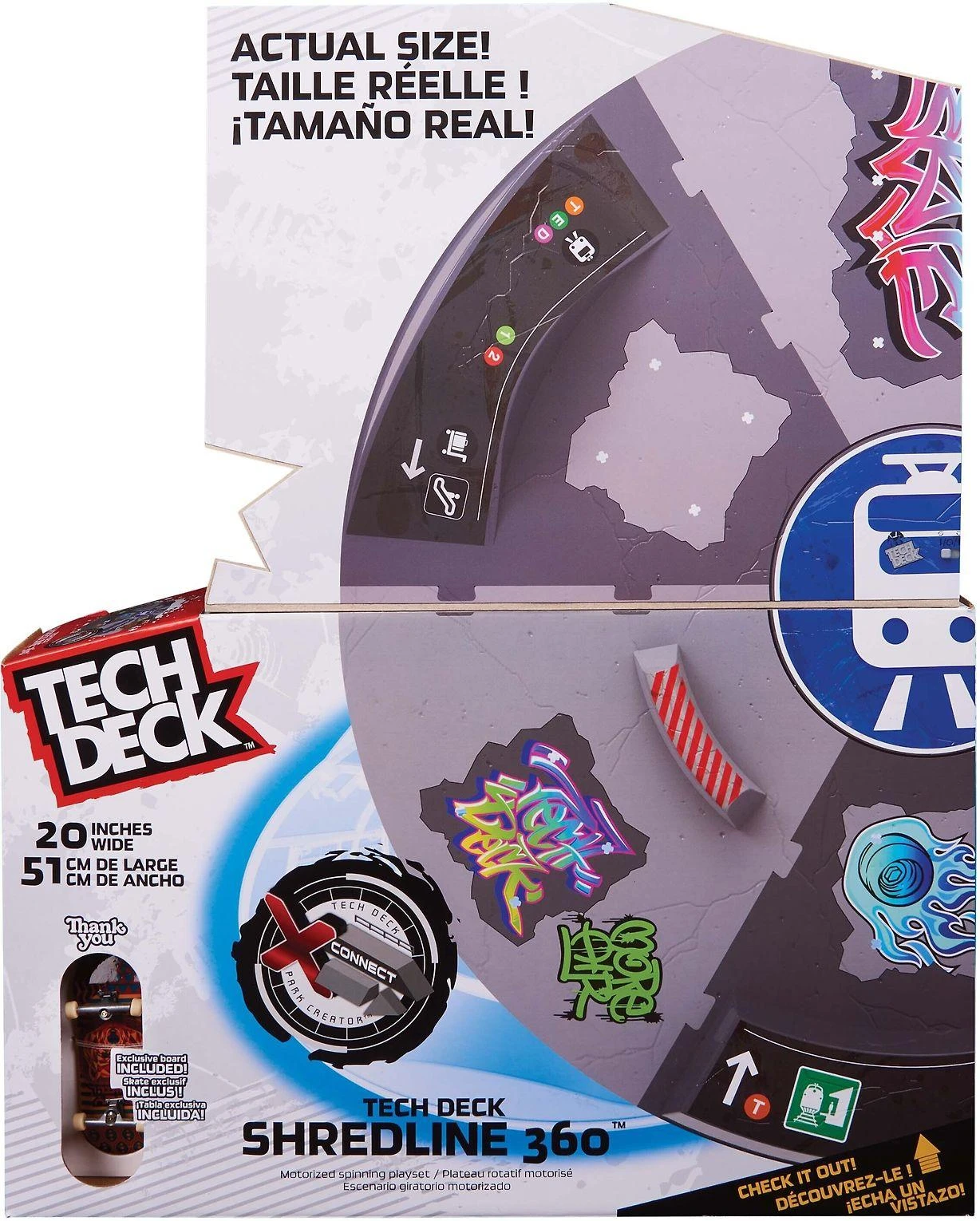 Spin Master Grifo besisukanti rampa „Shredline“ 360 laipsnių kampu, 51 cm + „Riedlente Thank You Tech“ denis